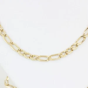 Vintage 14KYG Fancy Figaro Link Necklace Chain - Picture 1 of 4