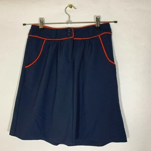 Tommy Hilfiger Blue A-Line Skirt Women Stretch Red Trim Pockets Above Knee Sz 0 - Picture 1 of 4