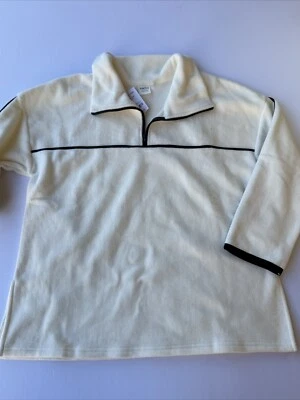 Pullover para mujer Suzanne Betro marfil y negro en contraste con cremallera en cuarto talla XL Foto 1 de 4