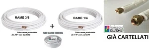 KIT MONTAGGIO CONDIZIONATORE CLIMATIZZATORE TUBI RAME 6 Mt 1/4-3/8 CONDENSA D.16 - Foto 1 di 1