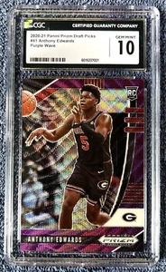 Anthony Edwards 2020-21 Panini Prizm Draft Picks Purple Wave RC #41 CGC 10 - Picture 1 of 2