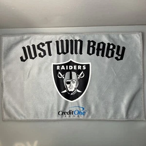 Las Vegas Oakland Raiders Motto Silver & Black Just Win Baby 10/13/24 Towel NFL - Picture 1 of 4