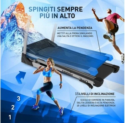 KOOLOOK TAPIS ROULANT ELETTRICO PROFESSIONALE 2HP.14KM/H INCLINAZIONE ELETTRICA  - Immagine 1 di 4
