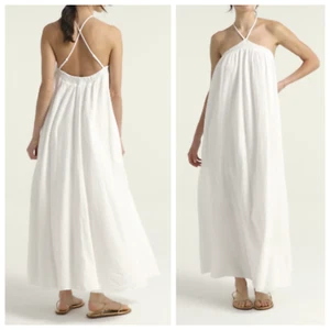NWT J Crew Halter Maxi Dress in Resort White Soft Gauze Size L Retails $168 - Picture 1 of 4