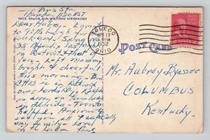 Luftaufnahme von Toledo, Ohio Postkarte - Leinen, weißer Rand (1952) - Bild 1 von 2
