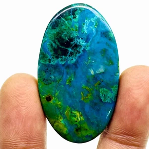 70.35 Cts Natural Malachite Chrysocolla 45x26mm Oval Loose Cabochon Gemstone - Bild 1 von 13
