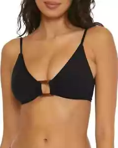 NWT Becca Black Modern Edge Bralette Swimsuit Bikini Top Small yjl2324 - Picture 1 of 2
