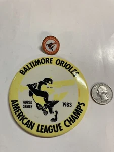 2 Pins 1983 world champions lapel pin, 3.5” Baltimore Orioles Al Champs W Series - Picture 1 of 2