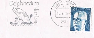 Alemania sello publicitario de maquinaria Núremberg - delfinario, delfín, delfín - Imagen 1 de 2