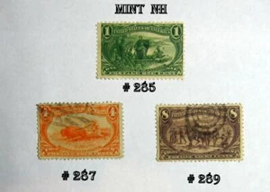 US # 285, #287, #289 Part Set - 1898 1c Trans-Mississippi Exposition - Free Post - Picture 1 of 1