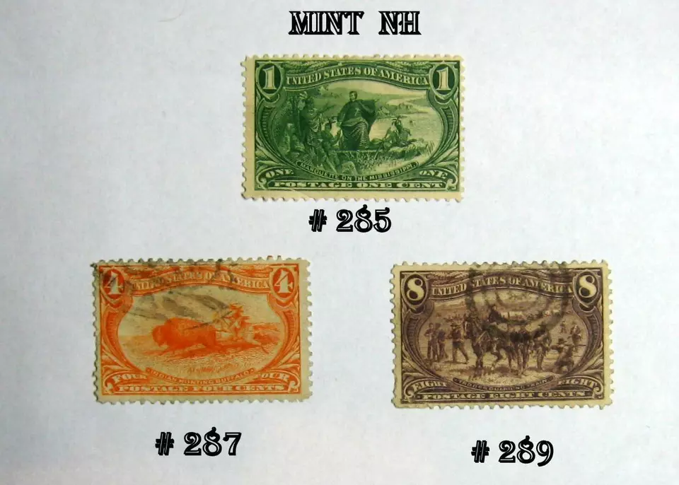 US # 285, #287, #289 Part Set - 1898 1c Trans-Mississippi Exposition - Free Post - Image 1 of 1