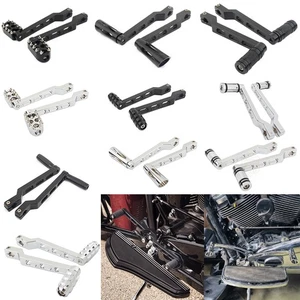 CNC Heel Toe Shift Lever w/ Shifter Pegs For Harley Softail Road King Tri Glide - Picture 1 of 28