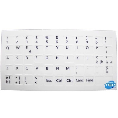 ADESIVI TASTIERA ITA PER LAYOUT ITALIANO IT COMPUTER PORTATILI BIANCHI OPACHI - Immagine 1 di 4