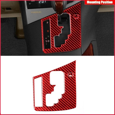 2PCS Red Carbon Fiber Gear Shift Cover Trim For Lexus RX350 RX450h 2010-2012 Foto 1 de 4