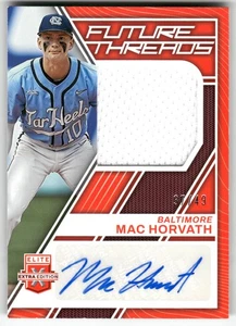 Mac Horvath 2023 Panini Elite Extra #FTS-MH Future Signatures Orange /49 Auto - Picture 1 of 2