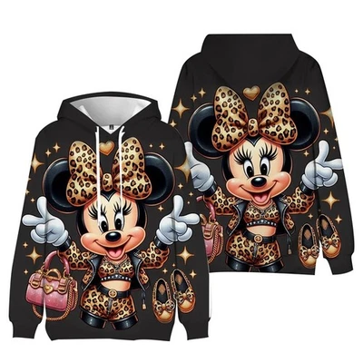 Disney Minnie Mouse Cartoon Pullover Hoodie Unisex Winter Hooded Sweatshirt Gift - Image 1 of 3
