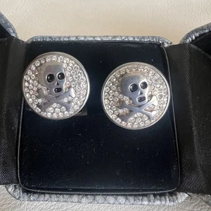 Gemelos calavera de plata esterlina 925 Zaharoff edición limitada ¡RAROS! - Imagen 1 de 8