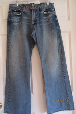 Vintage Lucky Brand Jeans Mens Distressed Medium Wash Bootcut Blue Denim USA - Image 1 of 4