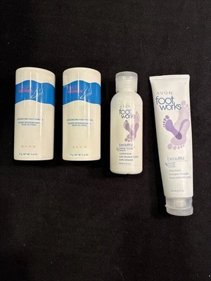 Lote 4 Desodorantes en Polvo Old Stock Avon Foot Works 2.6 OZ Máscara de Arcilla Comfort Soak Foto 1 de 4