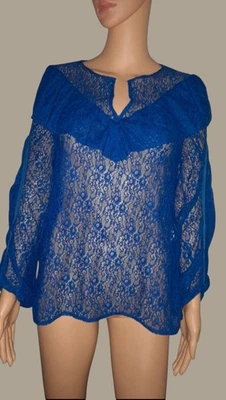 * MAJE *- Haut dentelle bleu modèle  LIPSE Taille 3 - Photo 1/4