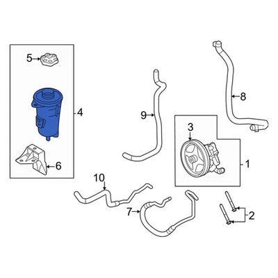 For Ford E-350 Super Duty 12-23 Ford CC2Z3C752A Front Power Steering Reservoir - Image 1 of 3