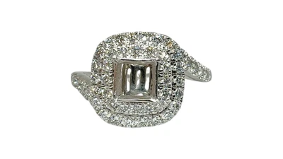 Platino aprox. Semi montaje princesa y diamante redondo de 0,60 quilates tamaño 7, 4,8 dwt Foto 1 de 4