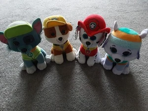 Paw Patrol TY Mini Boos 10" Beanie Bundle X 4 - Picture 1 of 10