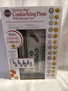 Norpro Pressa per Biscotti e Ghiaccio in Acciaio Inox con Custodia, Nero - Foto 1 di 6