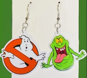 Silberne Ghostbusters Slimer & Mooglie Geist Ohrhänger!! - Bild 1 von 11