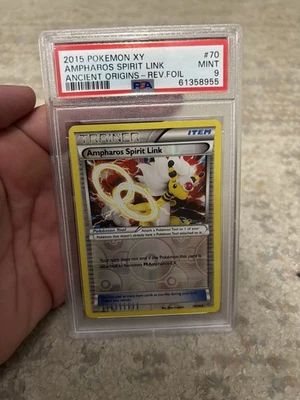Ampharos Spirit Link Reverse Holo Uncommon XY - Ancient Origins 70/98  PSA 9 - Image 1 of 2