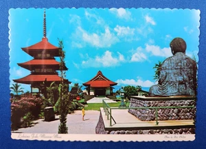 Vintage Postcard Jodo Mission Great Buddha Lahaina Maui Hawaii Scalloped Edges - Picture 1 of 2