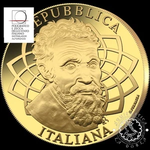 2025 - 1/4 Oz Oro PROOF - Nacimiento de Michelangelo - ITALIA - Picture 1 of 3