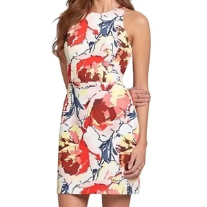 Abercrombie & Fitch floral halter mini key hole back spring colorful flowers S - Picture 1 of 15
