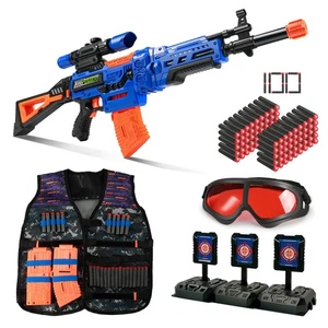 Rifle de francotirador de juguete para niños con kit de chaleco táctico con mira telescópica, 4 en 1 automático para niños... - Imagen 1 de 7