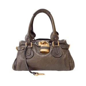 CHLOÉ Paddington Khaki Leather Shoulder Bag - Picture 1 of 17