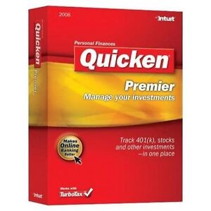 Intuit Quicken Premier 2008 Windows Personal Finance Not for Win 10 or 11 Read