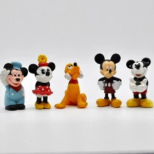 Disney Figures Lot of 5 Mickey, Mini, Pluto 2“ ea - Picture 1 of 3