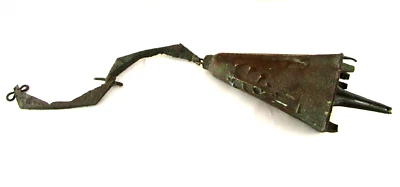 RARE VINTAGE PAOLO SOLERI BRONZE WIND CHIME BELL BRUTALIST ORIGINAL PATINA - Image 1 of 4