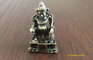 BRASS KUBER KUBERA VAISRAVANA EKAKSIPINGALA RAJA 1.5 INCH MINI STATUE IDOL OM - Picture 1 of 3