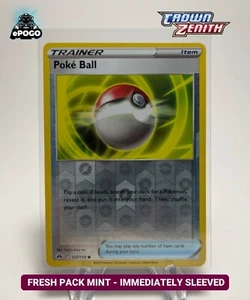 Poke Ball 137/159 Reverse Holo Pokemon TCG: Crown Zenith Card MINT SHIPPED TODAY - Picture 1 of 2