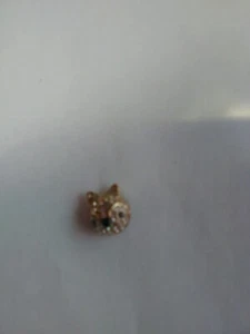 Paar Wolfskopf Fossil Ohrringe cz verkrustet rosa rosegold signiert  - Bild 1 von 8