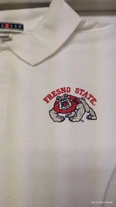 Fresno State Bulldogs Men Polo Shirt Sz XL White School Logo Embroided College  - Picture 1 of 8