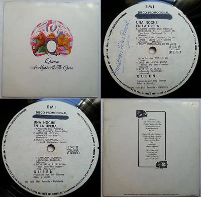 QUEEN A NIGHT AT THE OPERA 1975 PROMO WL 2 SONGS OMITTED TOP RARITY CHILEAN ONLY - Image 1 of 4