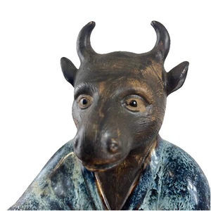 Vintage porcelain figurine anthropomorphic Chinese zodiac Bull 20th Century - Picture 1 of 8