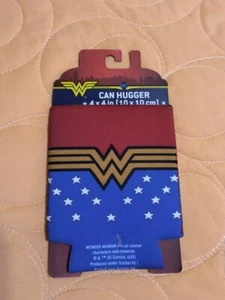 DC Comics Wonder Woman LOGO Can Cooler Drink Hugger Koozie Red/Gold/Blue New! - Picture 1 of 5