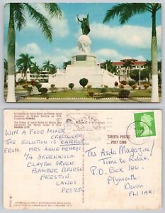 s23380 Vasco Nunez de Balboa statue Panama City  Panama  postcard 1997 stamp