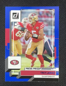 2022 Donruss Football Trey Lance Press Proof Blue #25 San Francisco 49ers NFL - Bild 1 von 2