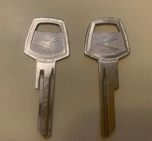 2 NOS CHRYSLER Forward Look Logo Ignition Key Blank 1959-66 Dodge Plymouth - Picture 1 of 1