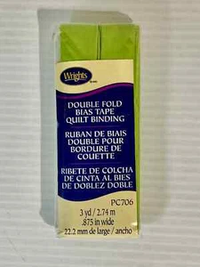 Wrights Double Fold Bias Tape Quilt Binding PC706~3ydx0.875" Various Colors NEW - Picture 1 of 146