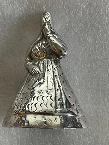 Antike Sterling Silber Glocke Figur Viktorianische Frau Tisch Ruf Glocke. 6.14oz - Bild 1 von 5
